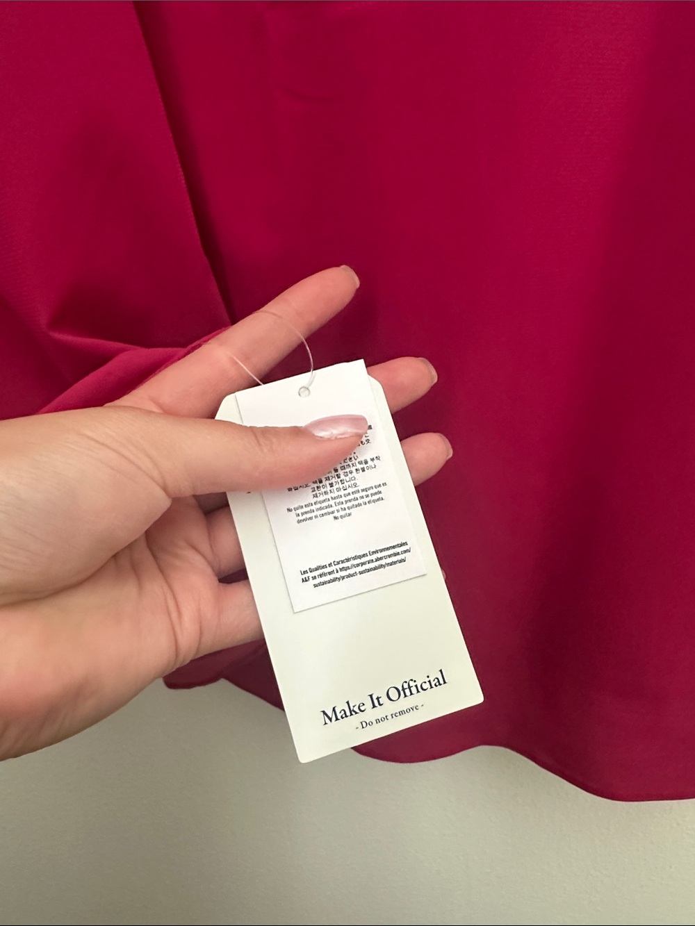 Abercrombie & Fitch Dipped-Waist Hardware Maxi Dress in Magenta Medium Petite - Picture 8 of 10